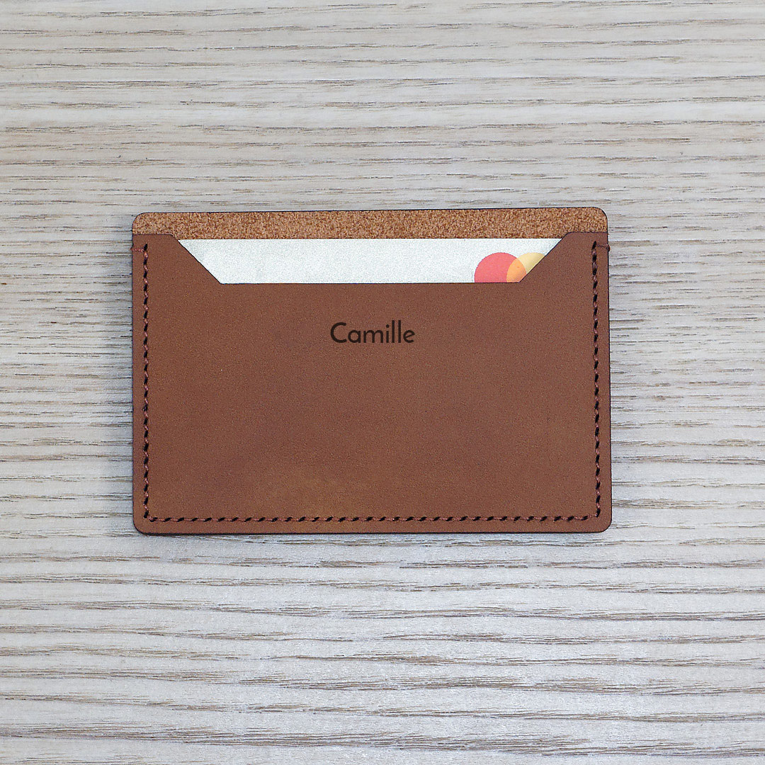 Porte-cartes en cuir, Cadeau d'affaires, Porte-carte adhésif en cuir  personnalisable