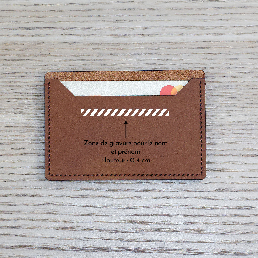 Personnalisez votre Porte-cartes minimaliste en cuir Made in France
